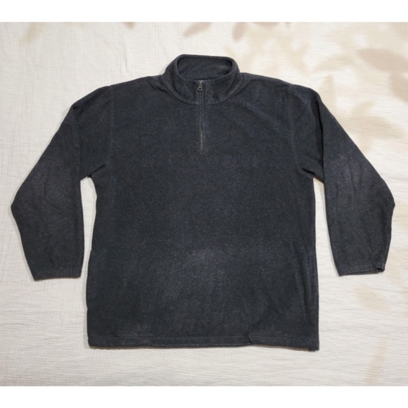 Vintage Nautica Jeans Fleece Half Zip Gray Sweatshirt Sweater Men Large - Picture 8 of 10